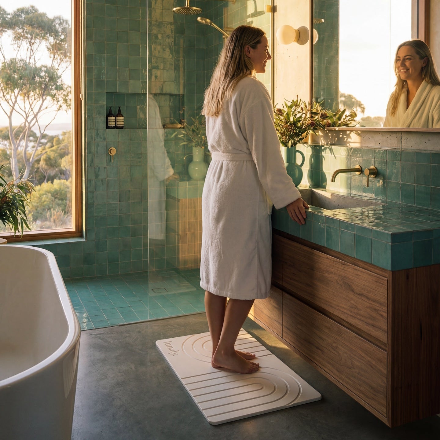 A bathmat for lovers of clean.
